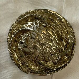 Vintage Silver Tone BSK Brooch Pin Estate Piece  1.75"